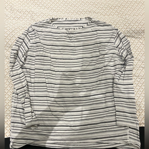 Lululemon black and white striped long sleeve - Picture 1 of 3
